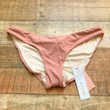 PILYQ Dusty Rose Ruched Bikini Bottoms NWT- Size M (Bottoms Only)