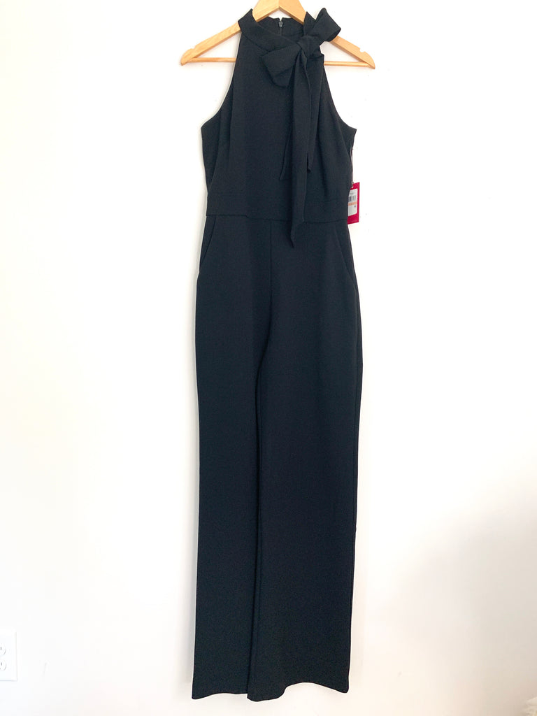 Vince Camuto Black Bow Neck Halter Jumpsuit NWT- Size 2 The Saved Collection Vince Camuto Black Bow Neck Halter Jumpsuit NWT- Size 2 The Saved Collection