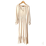 Vici Cream Long Sleeve Ruffle Maxi Dress- Size L