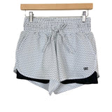 Albion Biker Lined Printed Drawstring Waist Shorts- Size XS