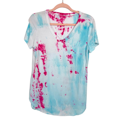 No Brand Tie-Dye V-Neck Tee- Size S