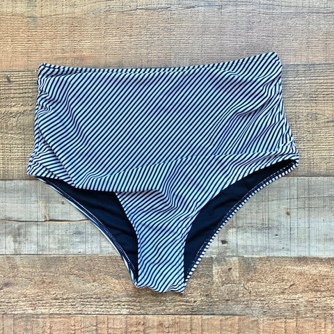 No Brand Black/White Striped Bikini Bottoms- Size M (we have matching top)