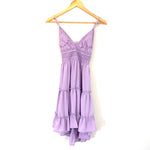 Pink Lily Deep V Purple Lace Tie Back Dress- Size S