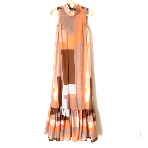 Eva Franco Sunstone Maxi Tie Back Dress with Slip- Size ~XS