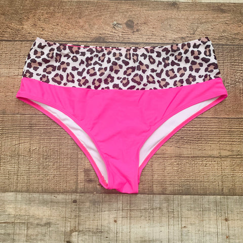 Chicsoul Pink/Animal Print Bikini Bottoms- Size XL (Bottoms only, we have matching top)