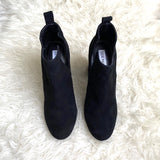 Steve Madden Black Suede Open Sided Booties with Block Heel- Size 8.5