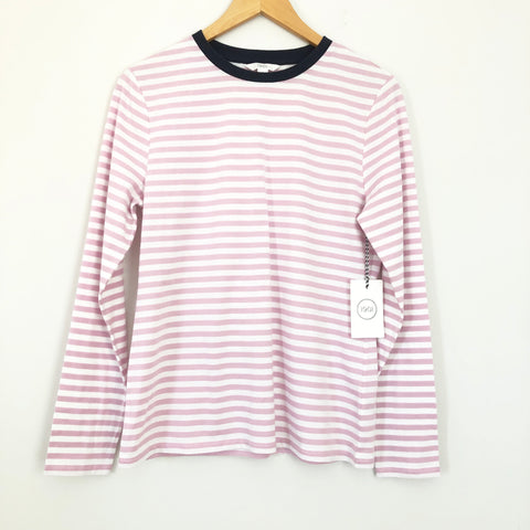 1901 Pink Stripe and Navy Collar Long Sleeve NWT- Size S