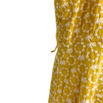 ASOS Design Mustard Floral Embroidered Tie Up Back Belted Dress- Size 2 (see notes)