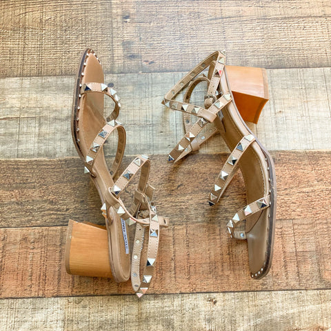 Steve Madden Beige Studded Strappy Sandals- Size 8.5