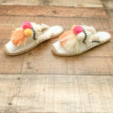 No Brand Canvas Tassel Pom Pom Espadrille Flat- Size 7 (Like New Condition!)