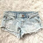 BDG Distressed Low-Rise Light Denim Shorts- Size 24