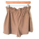 Express Coffee Paperbag Waist Shorts- Size S