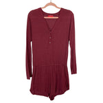 Josie Natori Wine Long Sleeve Romper- Size M (see notes)