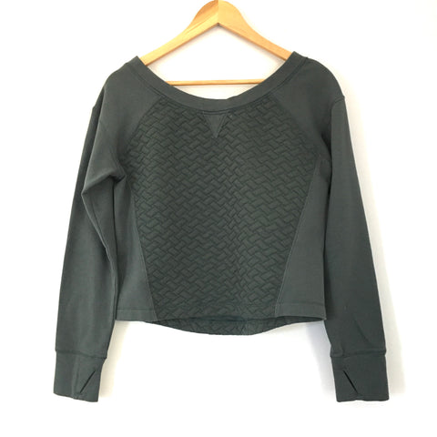 Zella Quilted Front/Back Cropped Top Pullover- Size S