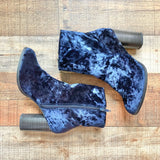 New Look Blue Crushed Velvet Booties- Size 7/40 (US 9)