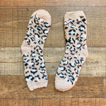 No Brand Tan/Black/White Leopard Print Fuzzy Socks