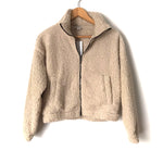American Eagle Zip Up Sherpa Cropped Jacket NWT- Size XS