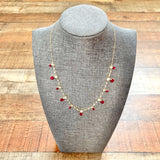 Melinda Maria Gold CZ with Red Stones Necklace