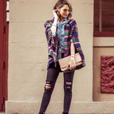 No Brand Plaid Sleeveless Poncho With Hook Closure And Hood- Size ~S (See Notes)