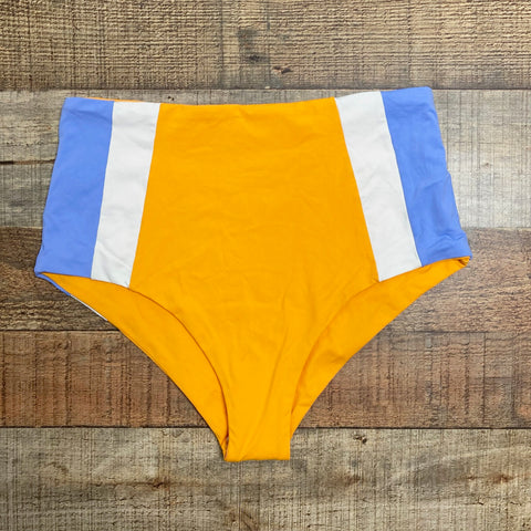 L*Space Orange/White/Blue Reversible Bikini Bottoms- Size M (we have matching top)