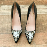 Kate Spade Black Gem Front Detail With Mirrored Gem Heels- Size 7 (See Notes)