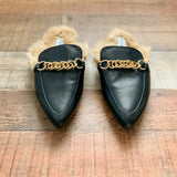 Kellparker Black Faux Fur Mules- Size 7.5 (LIKE NEW)