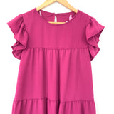 Pink Lily Magenta Tiered Ruffle Dress NWT- Size S