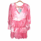 Skylar + Madison Pink and White Swiss Dot Tie Dye Dress NWT- Size S