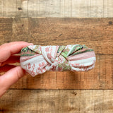 No Brand Cream/Pink/Green Floral Top Knot Headband