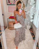 Buddy Love Cream and Brown Animal Print Tie Strap Dress- Size XS (sold out online)