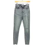 LOFT Grey Distressed High Waist Skinny Ankle Jeans NWT- Size 0/25 (Inseam 28”)