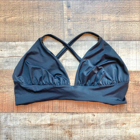 The Cheeky Bikini Black Plunging Bikini Top- Size XXL