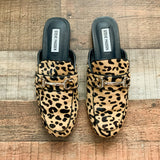 Steve Madden Animal Print Faux Fur Rylie Mules- Size 8