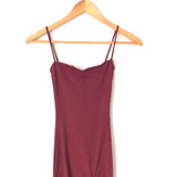 Reformation Jeans Wine Bodycon Ribbed Dress with Front Slit- Size XS