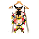 2b Bebe White Floral Tank Top- Size S (see notes)