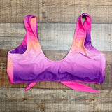 Pink Lily Hot Pink/Purple/Pink/Peach Ombre Front Tie Padded Bikini Top- Size L (we have matching bottoms)