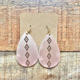 Glam Girl Rose Gold Leather Pattern Earrings