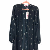 Buddy Love Black Lightning Bolt Print Duster Kimono NWT- Size S/M