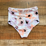 Peony Floral High Waisted Belted Bikini Bottoms- Size 12 (sold out online, we have matching top)