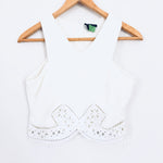 topshop white crochet top