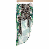 Venus Animal Print Shorts with Palm Print Wrap Skirt- Size S