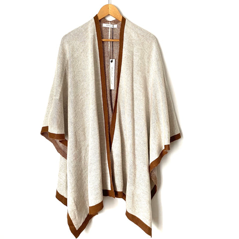 Mustard Seed Cream and Brown Poncho NWT- Size S