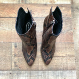 Scoop Brown Snakeskin Print High Heeled Booties- Size 9 (LIKE NEW) sold out online