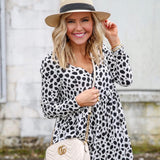 ASOS Black and White Animal Print Long Sleeve Dress - Size 6