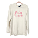 Pennant Cream Ribbed "Palm Beach" Crew Neck Sweatshirt- Size M (See Notes)