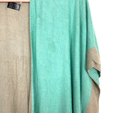 Top it Off Mint/Taupe Poncho Cardigan- Size ~XL (see notes)