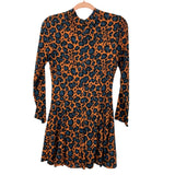 Topshop Petite Camel/Blue/Black Animal Print Turtle Neck Dress NWT- Size 2