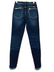 KanCan Dark Wash Distressed Frayed Skinny Jeans- Size 1/24 (Inseam 26”)