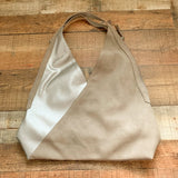 No Brand Tan and Gold Metallic Handbag