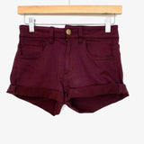 American Eagle Burgundy Super Stretch Shorts- Size 0